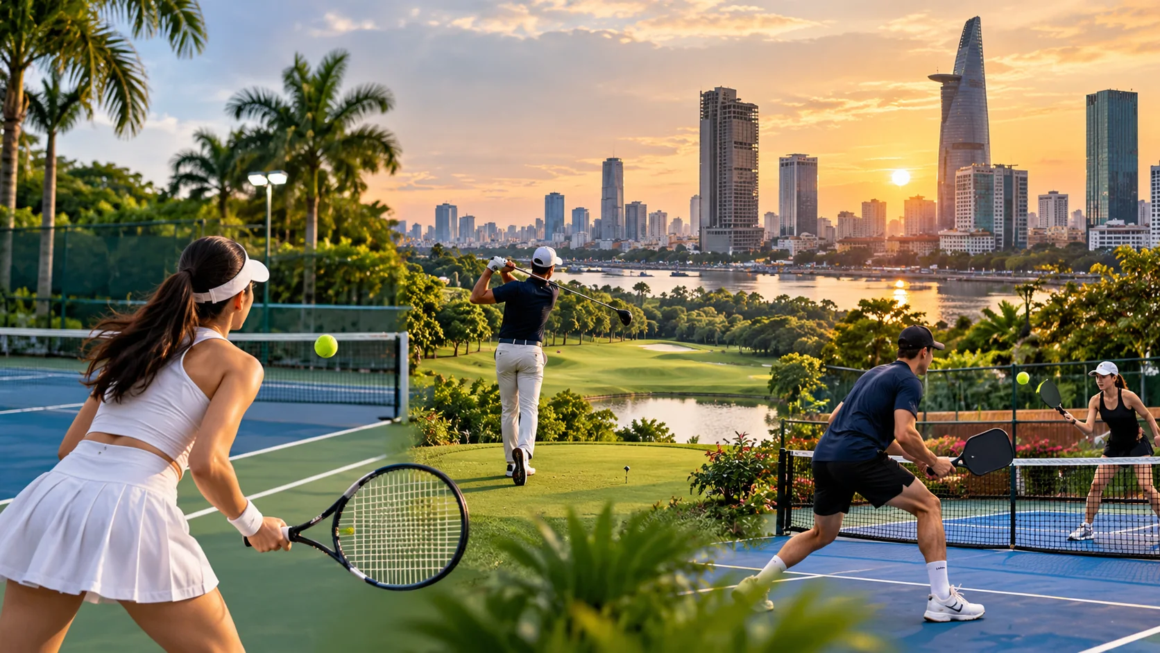Sports Recreation in Ho Chi Minh City featuring tennis, golf and pickleball